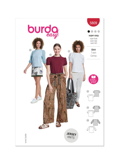 Burda Style 5809 Easy sew Misses' Shirts pattern from Jaycotts Sewing Supplies