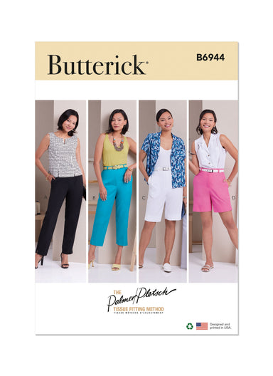 Butterick sewing pattern 6944 Pants in Four Lengths by Palmer/Pletsch from Jaycotts Sewing Supplies