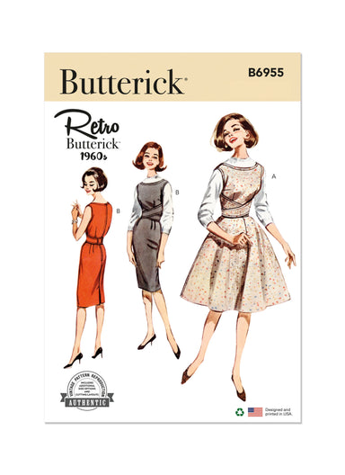 Butterick sewing pattern 6955 Shallow Necked Jumper from Jaycotts Sewing Supplies