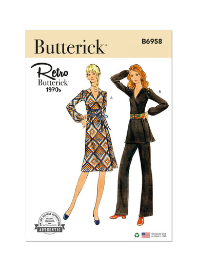 Butterick sewing pattern 6958 Dress, Tunic and Pants from Jaycotts Sewing Supplies