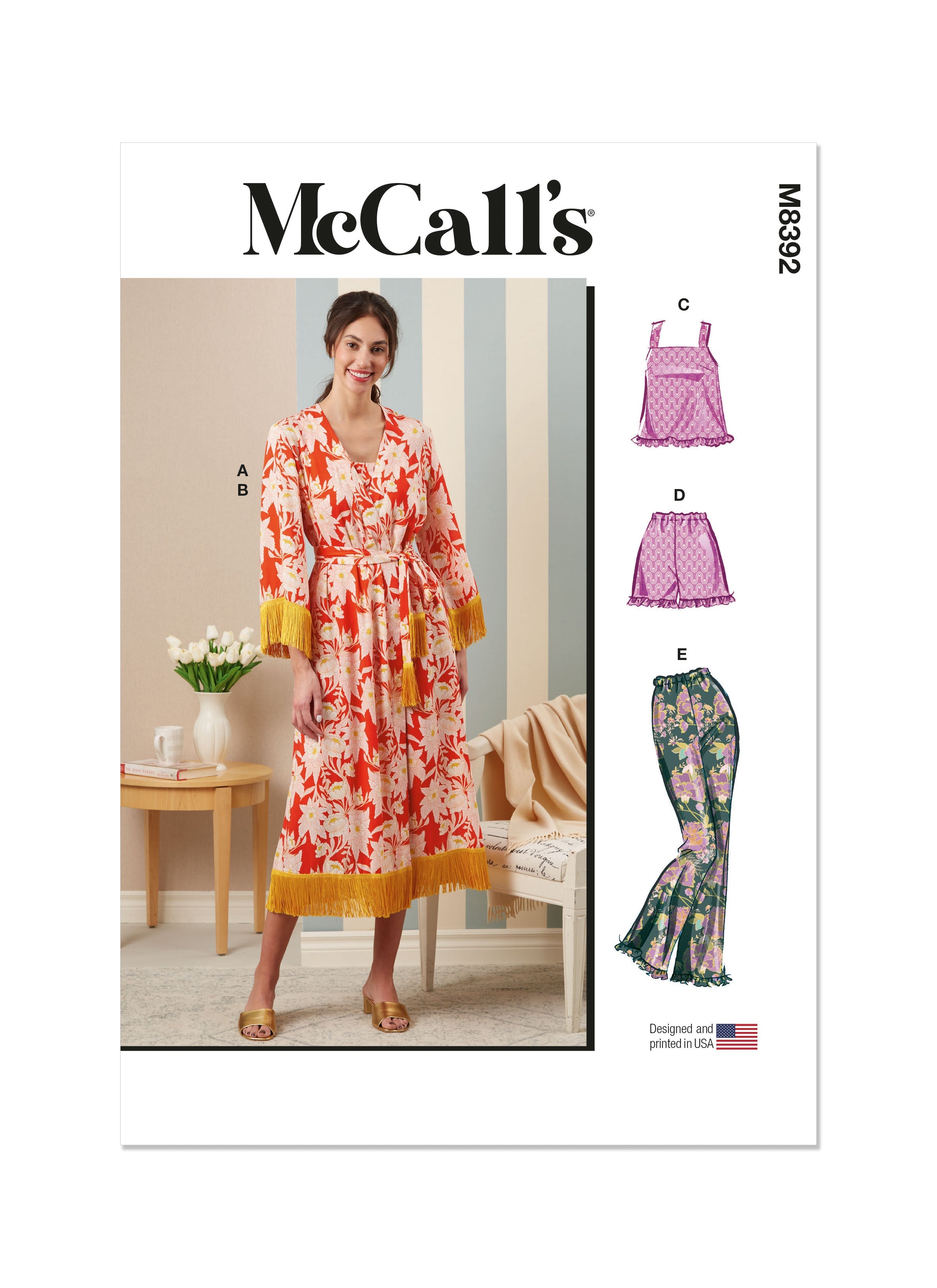 McCall's sewing pattern 8392 Misses' Sleepwear from Jaycotts Sewing Supplies