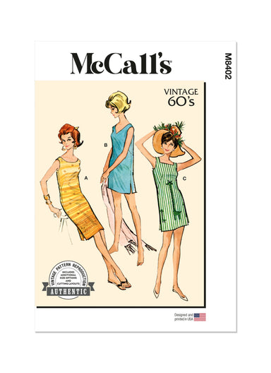 McCall's 8402 sewing pattern 1960'S Dresses from Jaycotts Sewing Supplies