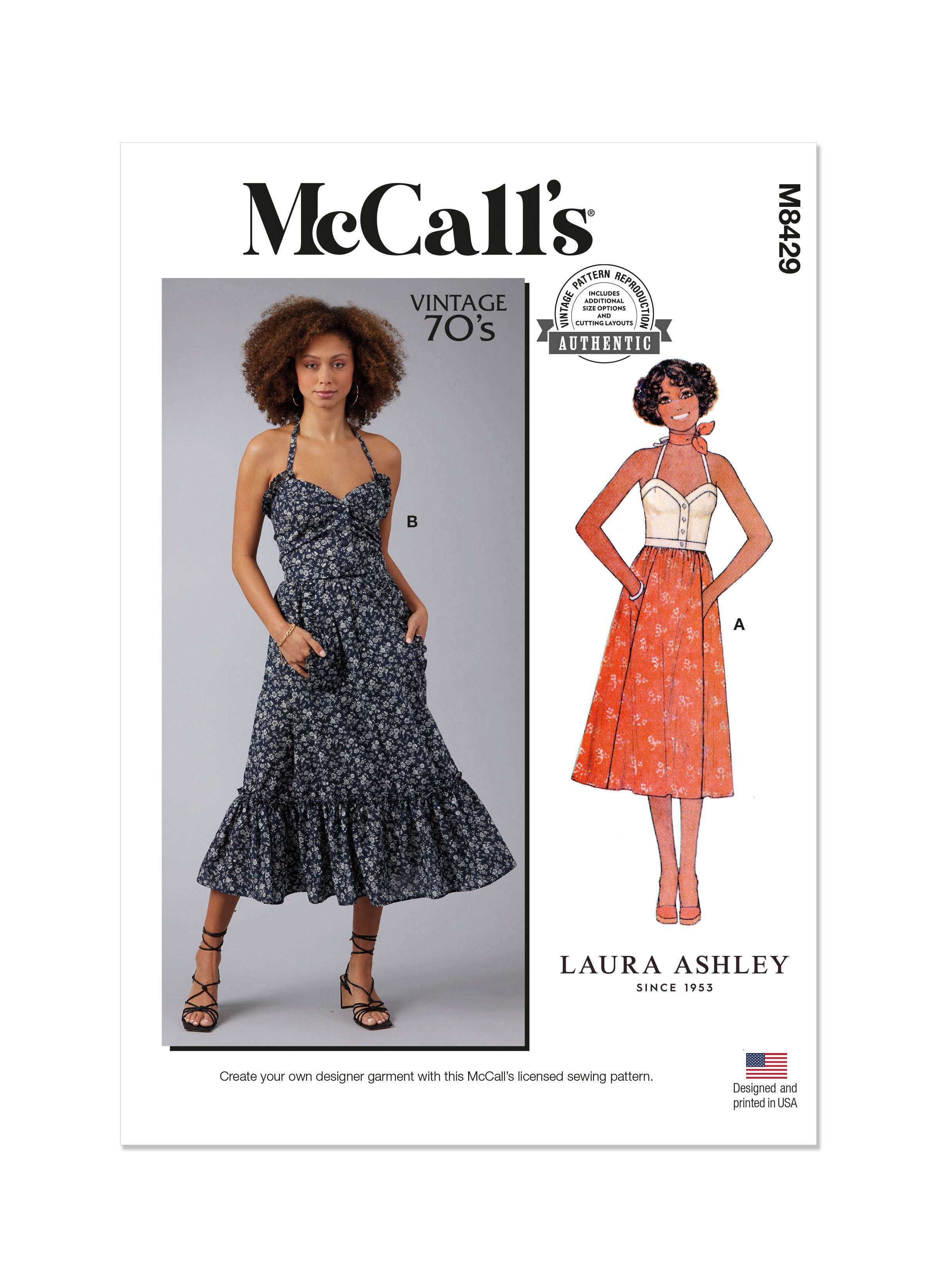 McCall's sewing pattern M8429 Misses' Top and Skirt by Laura Ashley from Jaycotts Sewing Supplies
