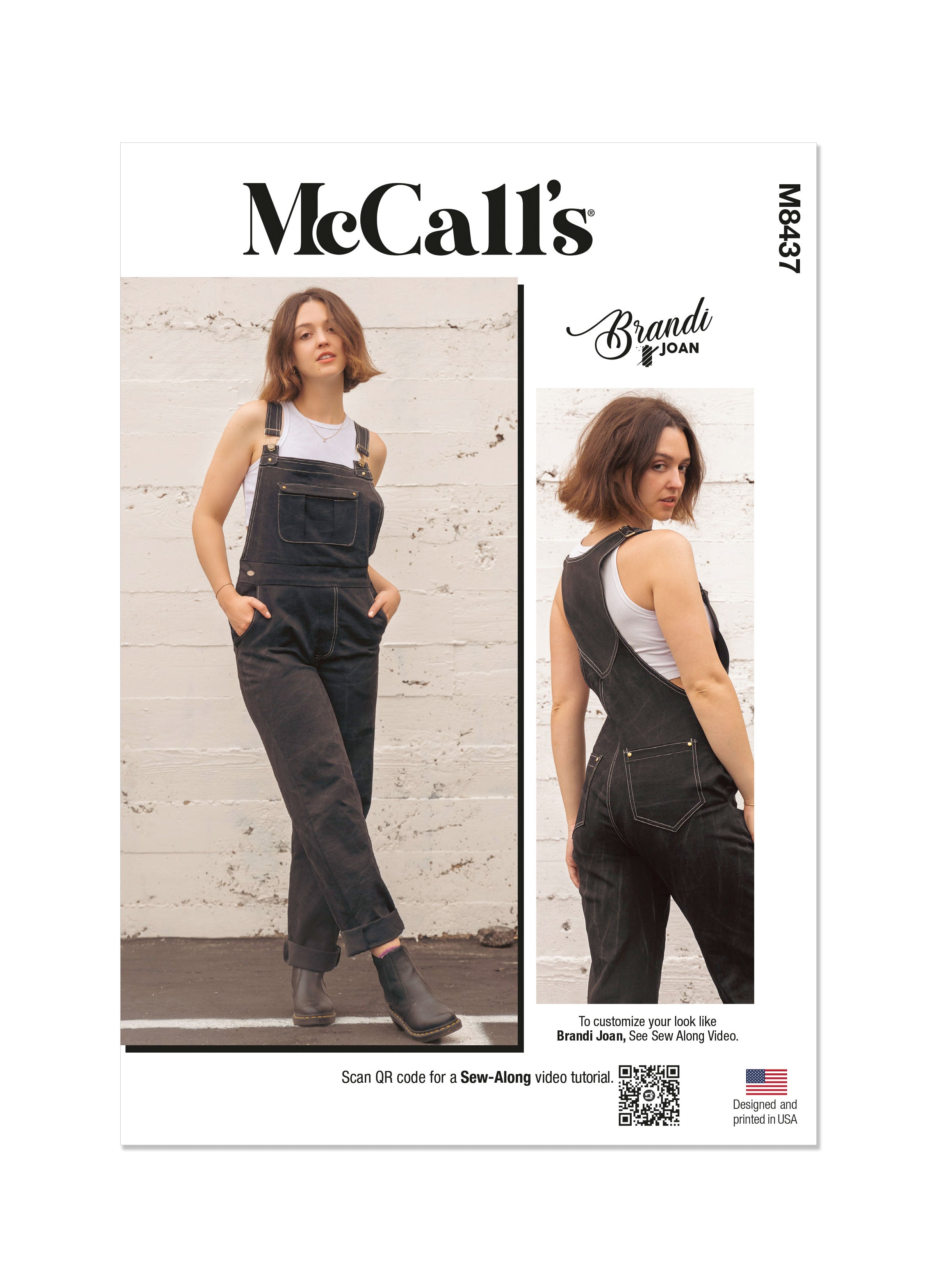McCall's sewing pattern M8437 Misses Overalls by Brandi Joan from Jaycotts Sewing Supplies