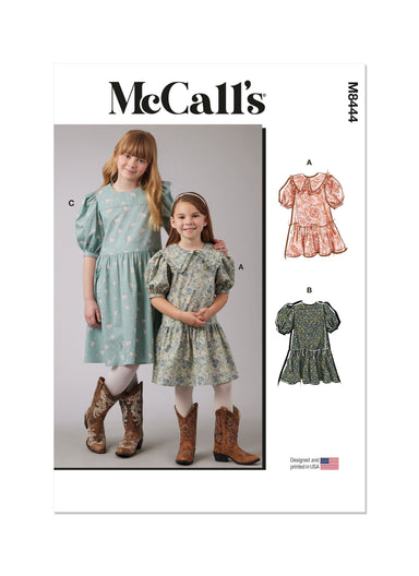 McCall's sewing pattern M8444 Children's and Girls' Dresses from Jaycotts Sewing Supplies
