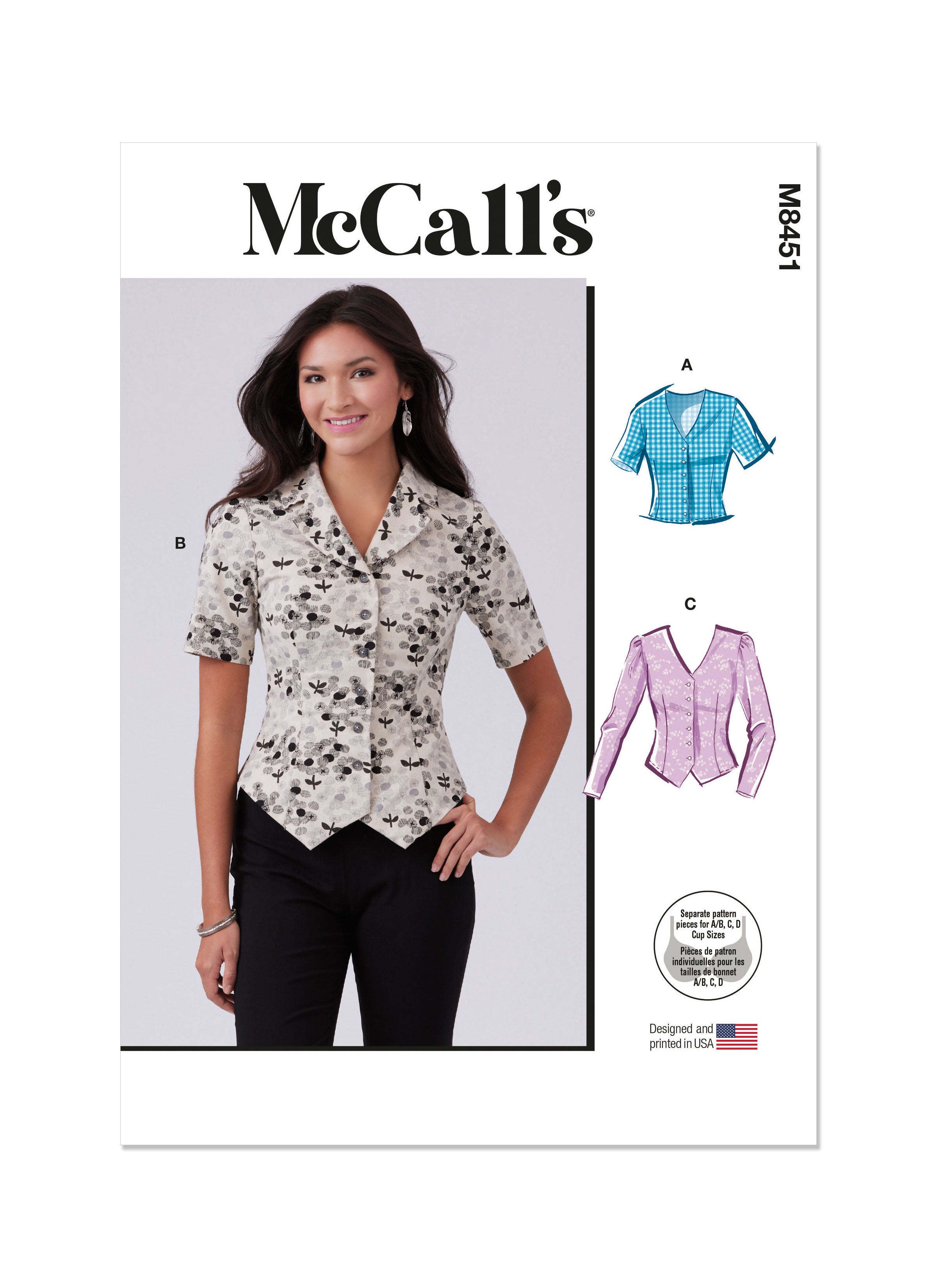 McCall's Sewing Pattern 8451 Tops from Jaycotts Sewing Supplies