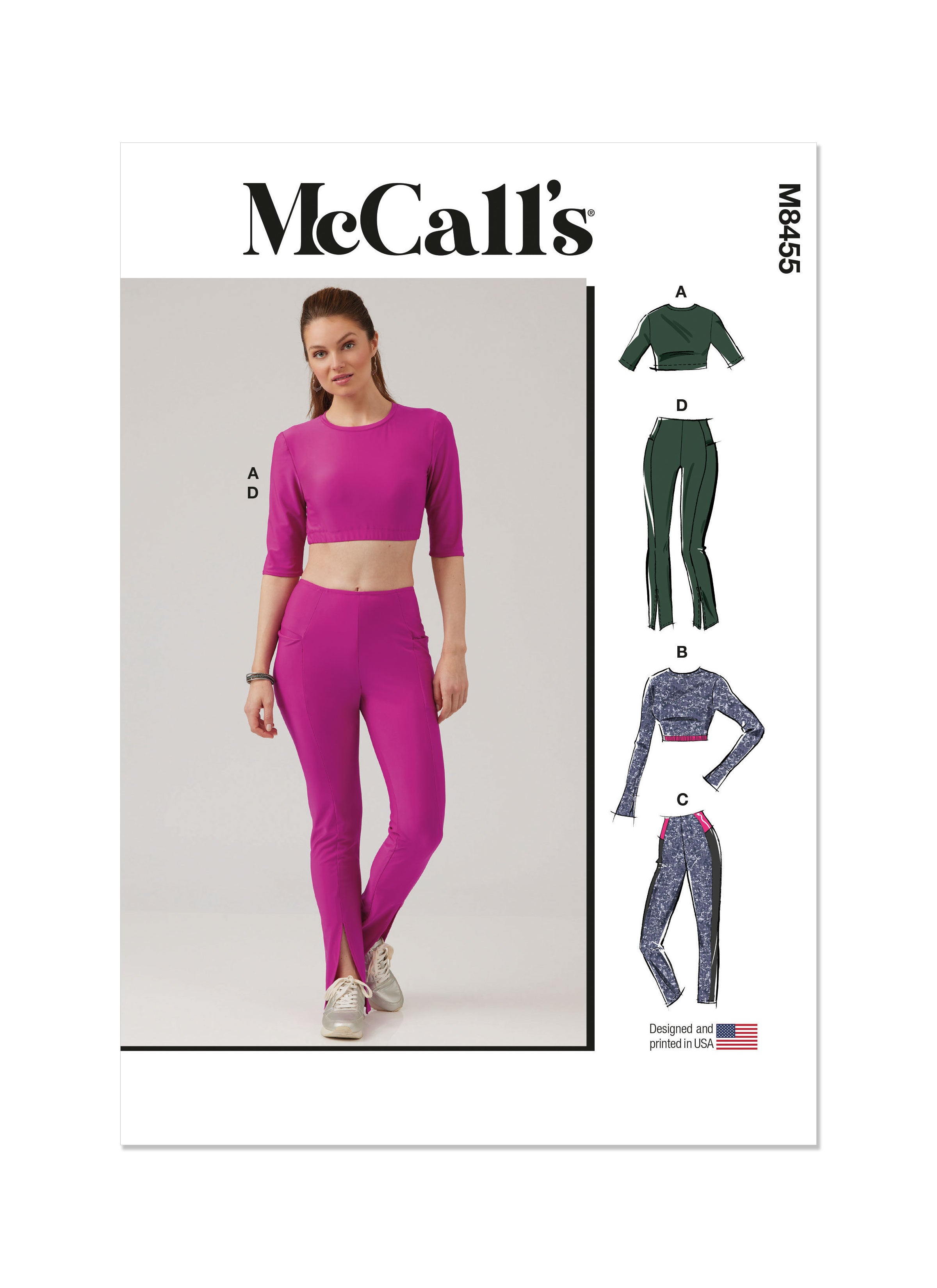 McCall's Sewing Pattern 8455 Crop Top and Leggings from Jaycotts Sewing Supplies