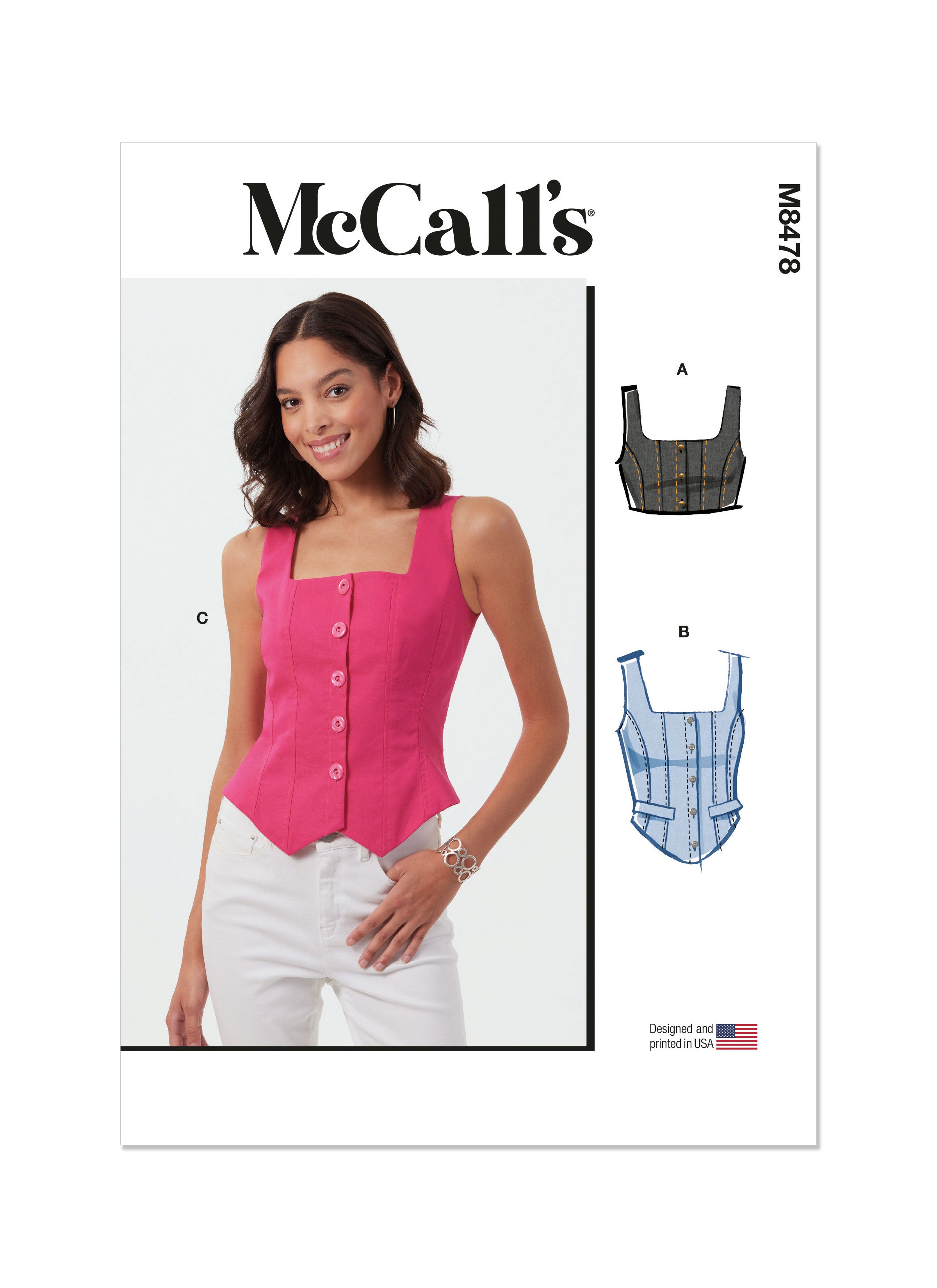 McCall's Sewing Pattern 8478 Misses' Corset Tops from Jaycotts Sewing Supplies