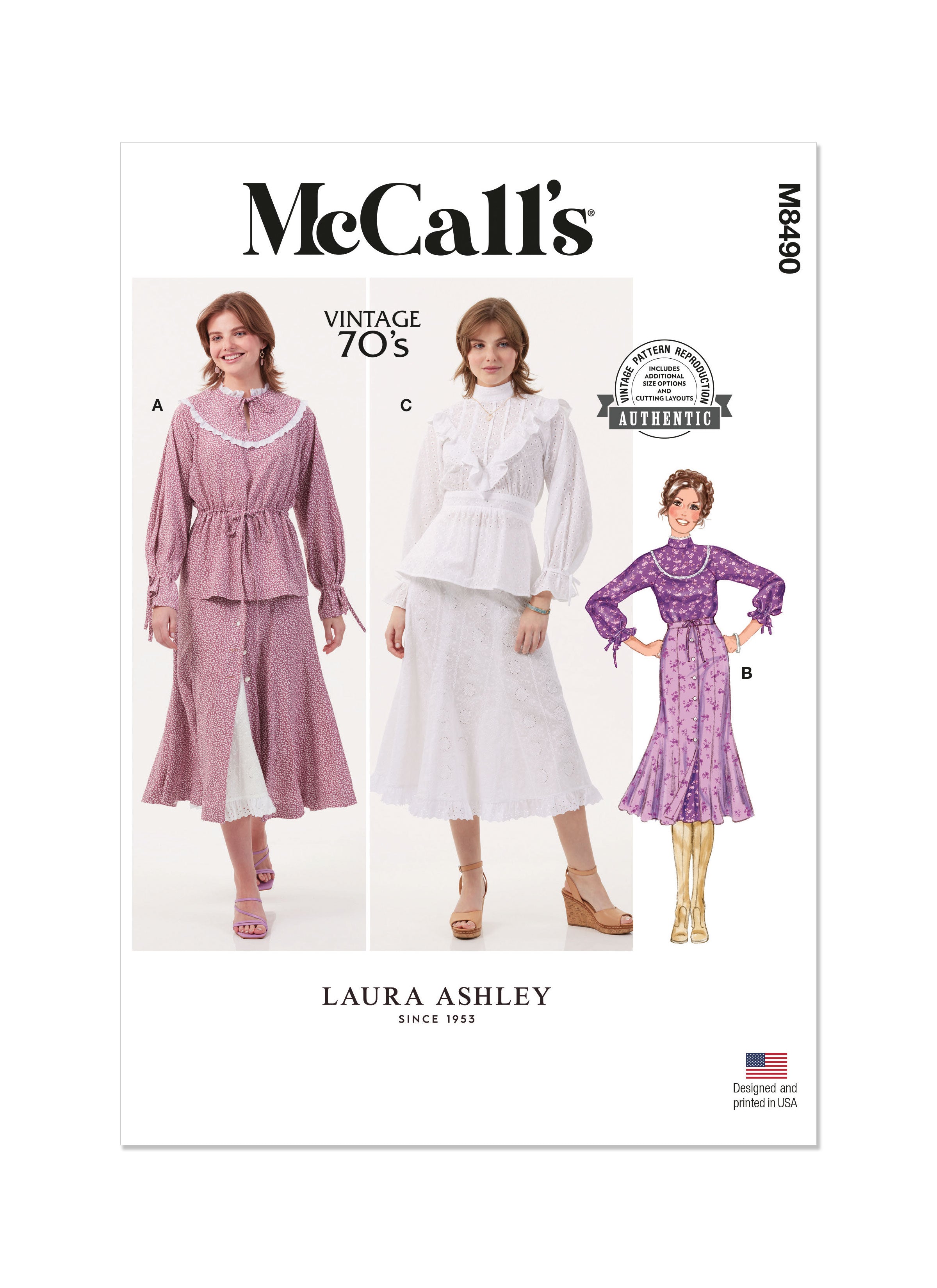 McCall's Sewing Pattern 8490 Tops, Skirt and Petticoat by Laura Ashley from Jaycotts Sewing Supplies