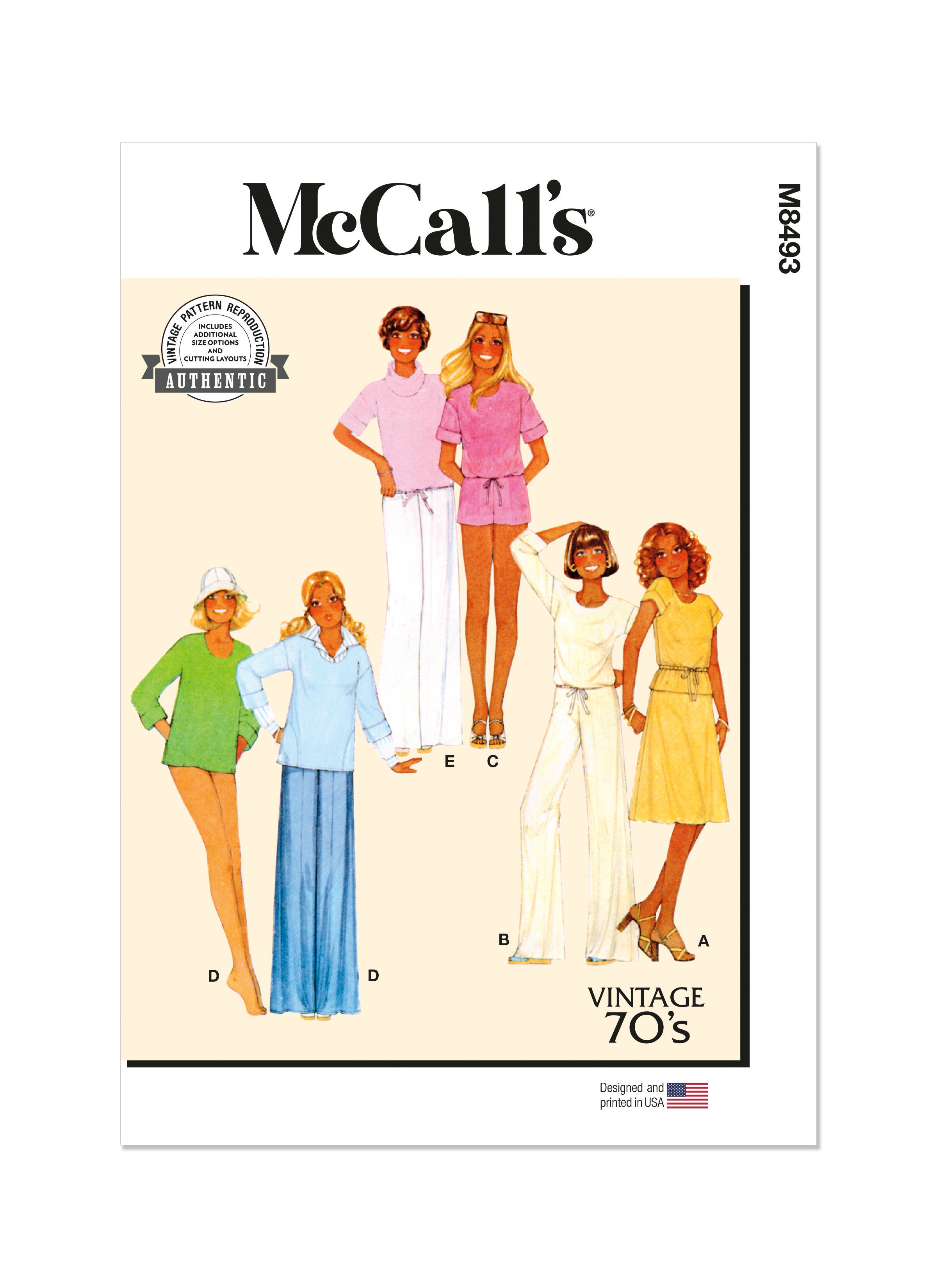 McCall's Sewing Pattern 8493 Misses' Knit Tops, Skirt, Pants and Shorts from Jaycotts Sewing Supplies