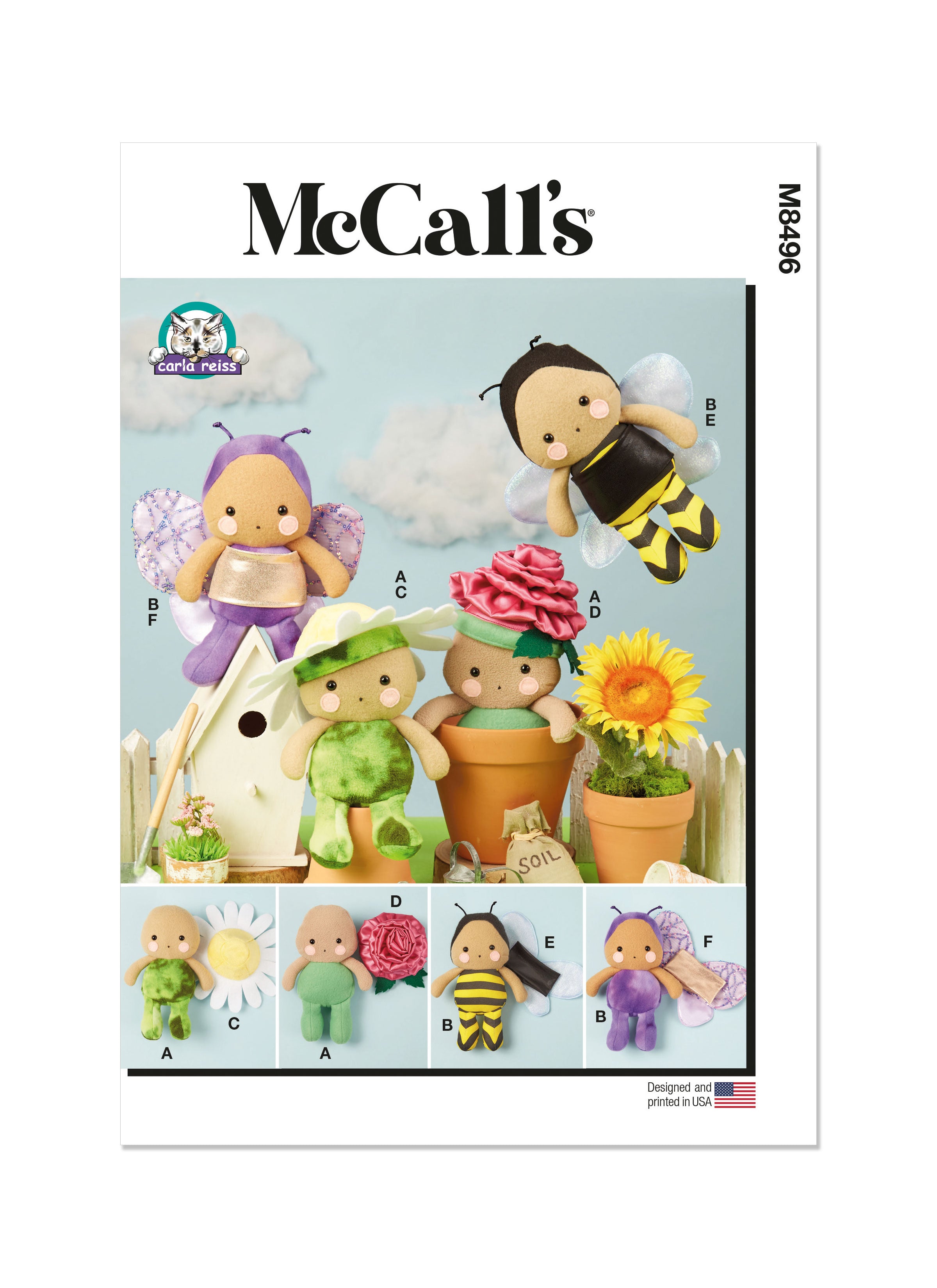 McCall's Sewing Pattern 8496 Plush Dolls and Accessories from Jaycotts Sewing Supplies