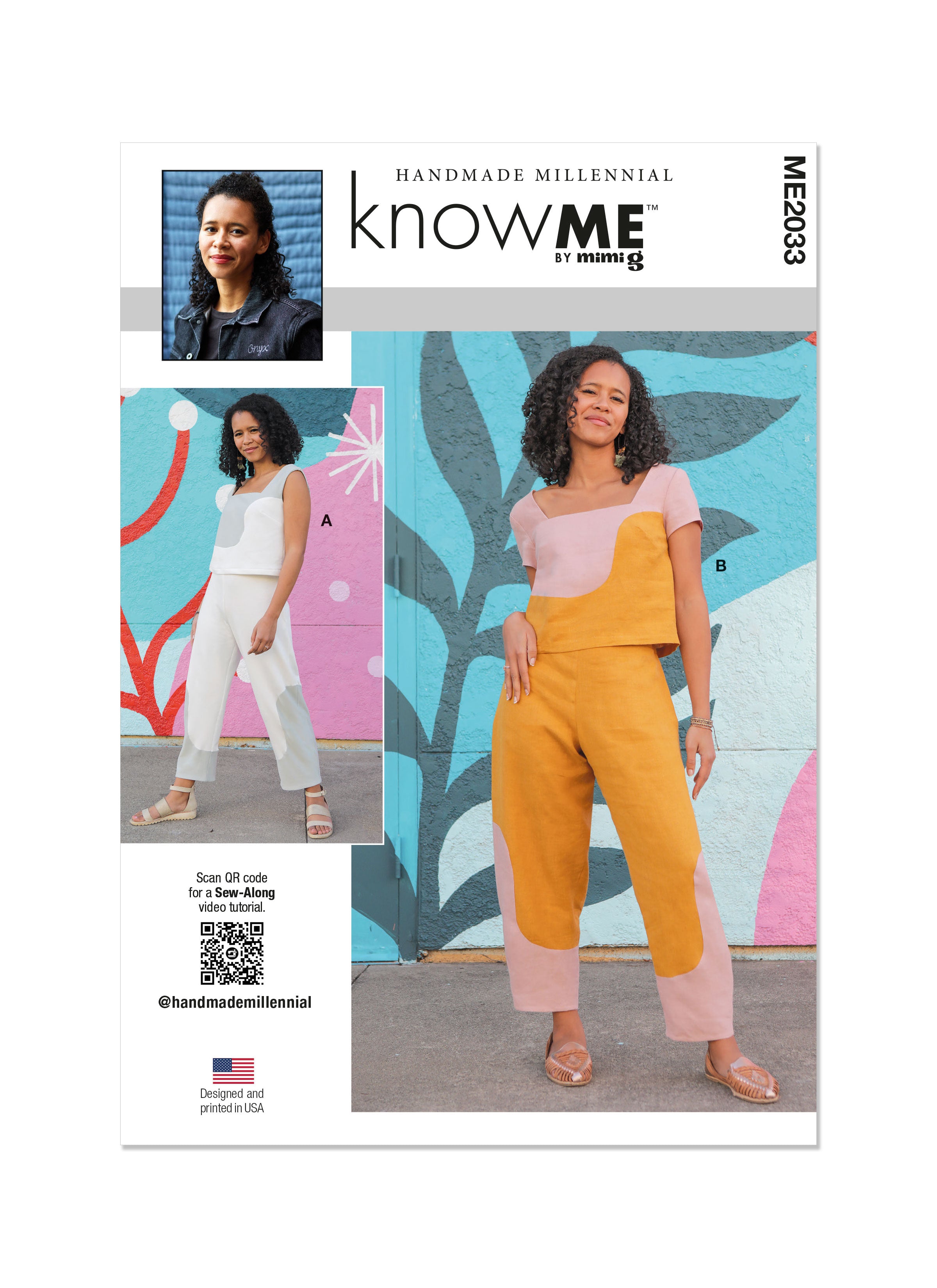 Know Me sewing pattern 2033 Misses' Crop Tops and Pants from Jaycotts Sewing Supplies