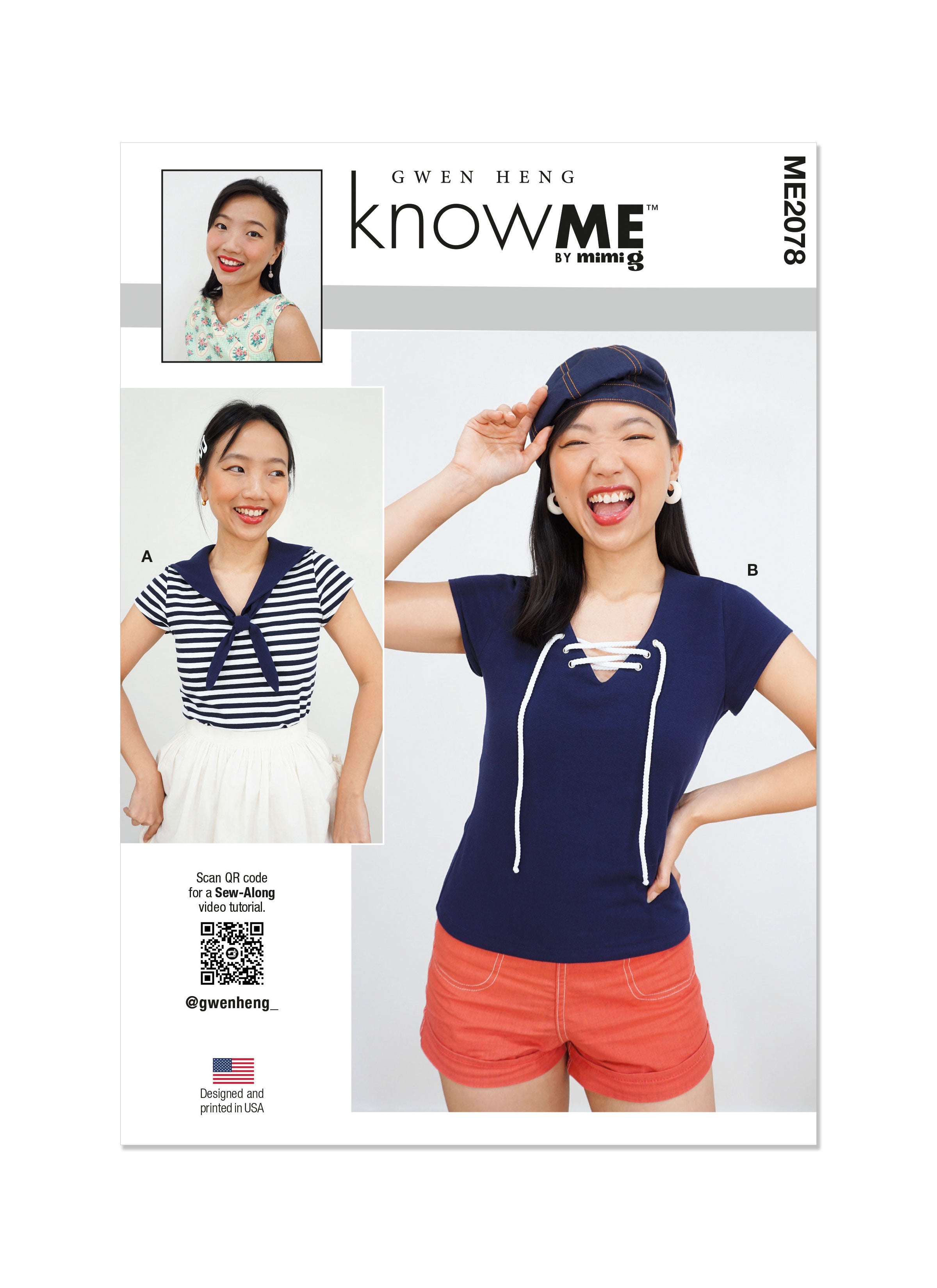 Know Me sewing pattern KM2078 Knit Tops  by Gwen Heng from Jaycotts Sewing Supplies