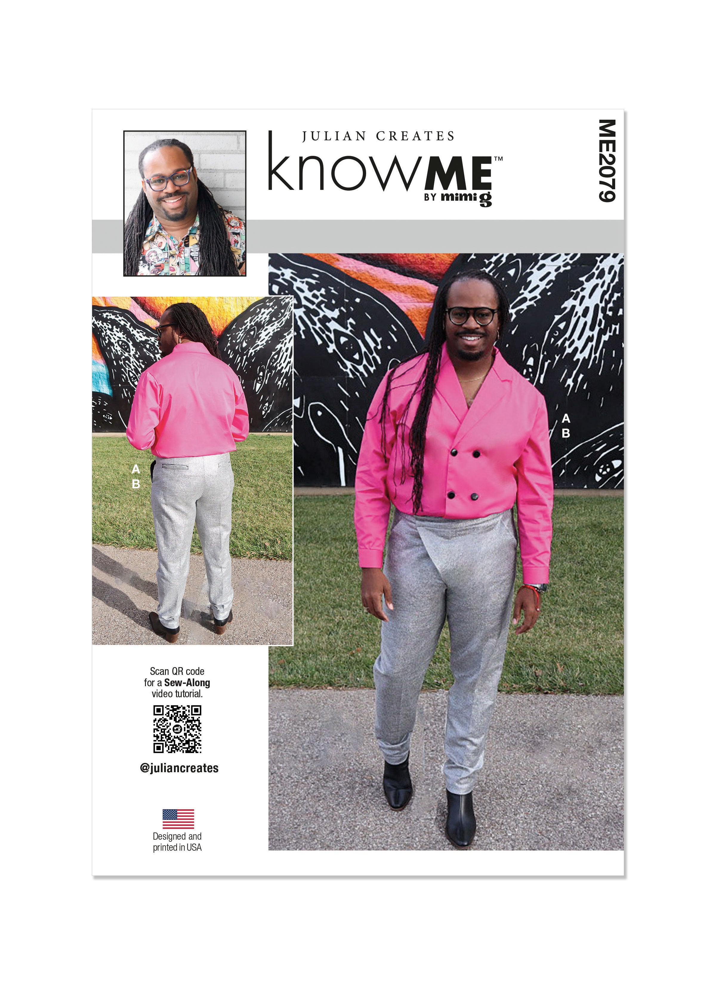 Know Me sewing pattern KM2079 Men's Shirt and Pants  by Julian Creates from Jaycotts Sewing Supplies