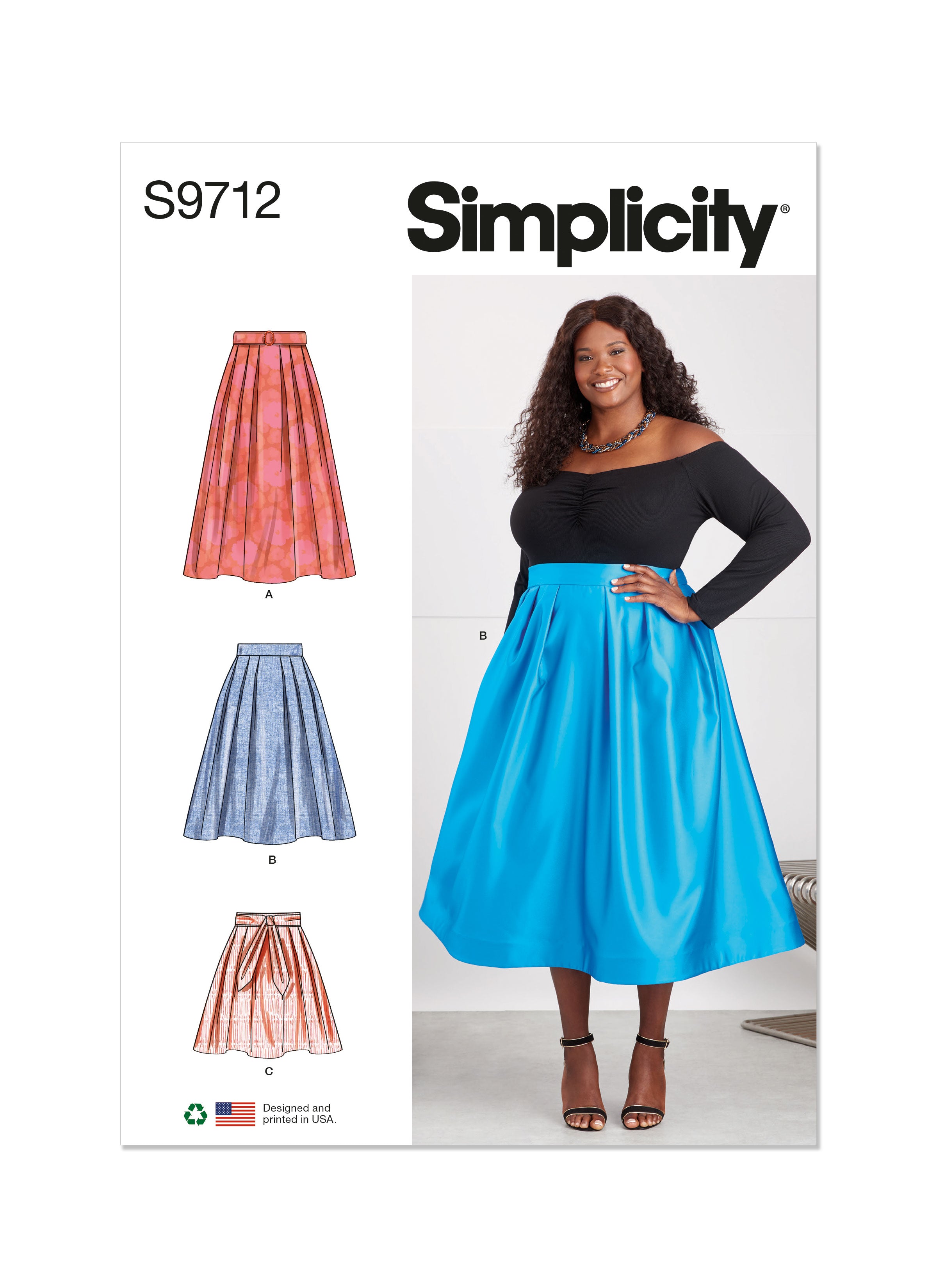 Simplicity 9712 Women's Skirts Sewing pattern from Jaycotts Sewing Supplies