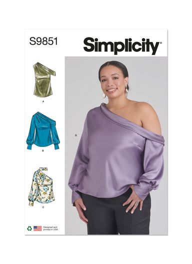 Simplicity Sewing Pattern 9851 Misses' and Women's Tops from Jaycotts Sewing Supplies