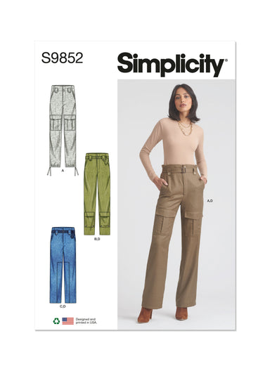 Simplicity Sewing Pattern 9852 Misses' Trousers from Jaycotts Sewing Supplies