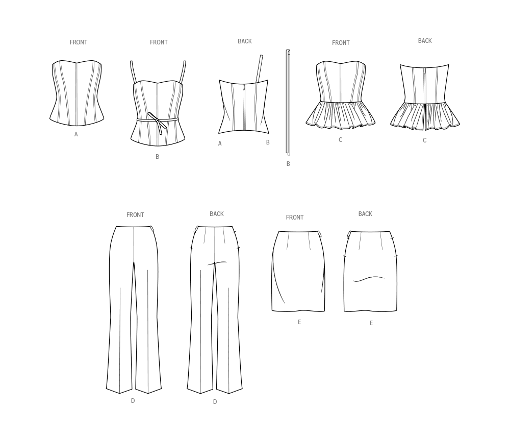 Simplicity Sewing Pattern 9927 Misses' Corsets, Pants and Skirt from Jaycotts Sewing Supplies
