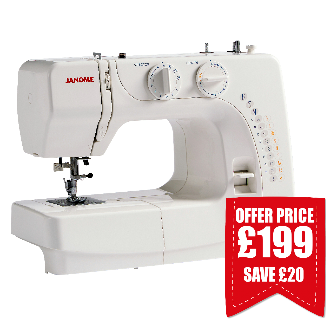Janome J3-18 Sewing Machine - Save £20 from Jaycotts Sewing Supplies