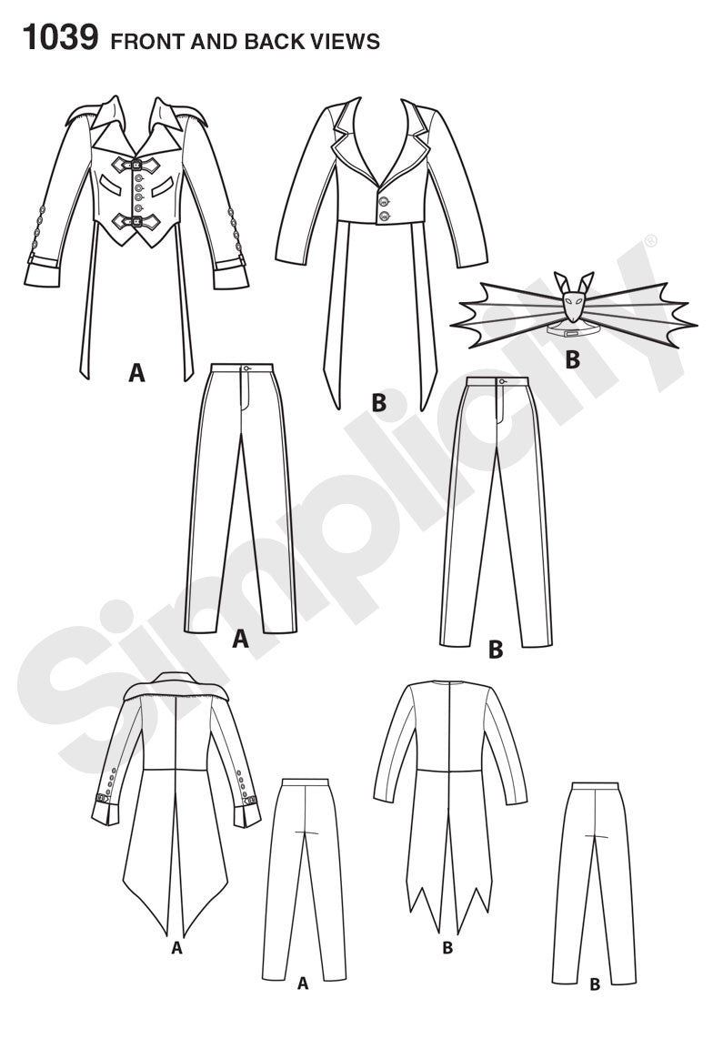 Simplicity Pattern 1039 Men's Cosplay Costumes from Jaycotts Sewing Supplies