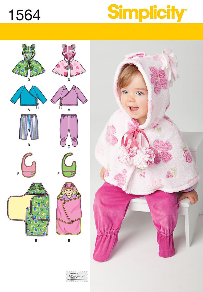 Simplicity Pattern 1564 Top, Pants, Bib, and Blanket Wrap from Jaycotts Sewing Supplies