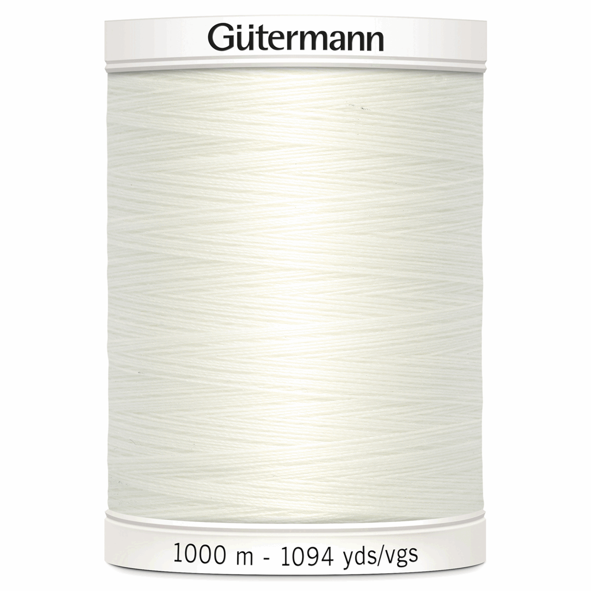 1000m size reel of Gutermann Sew All Polyester Sewing Thread, 111 Off White from Jaycotts 