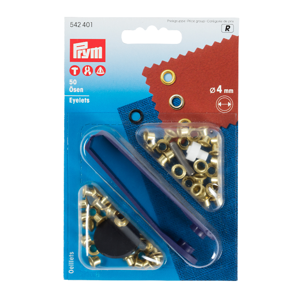 Prym Gold Metal Eyelets, Non-Sew from Jaycotts Sewing Supplies