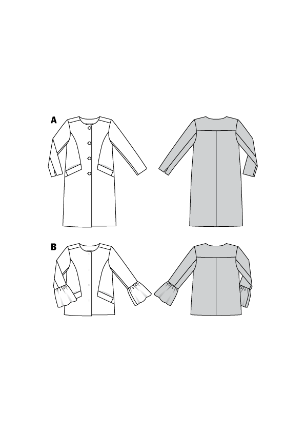 Burda Pattern 6248  Coat – Jacket – Collarless from Jaycotts Sewing Supplies
