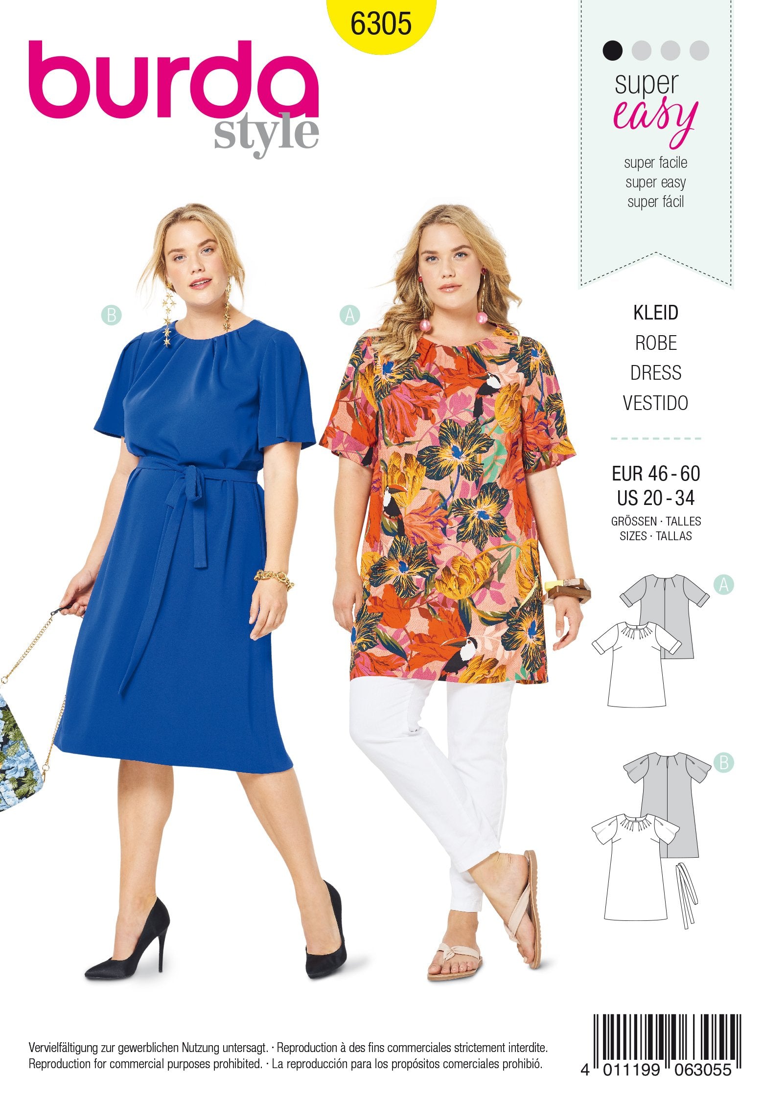 BD6305 Women's top and dress sewing pattern from Jaycotts Sewing Supplies