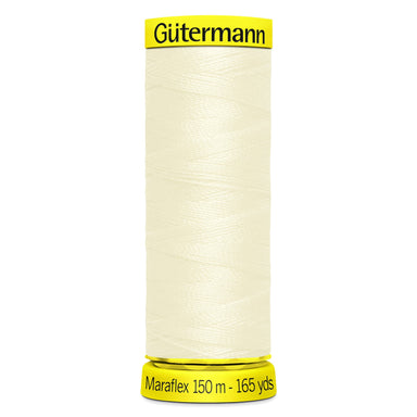 Gutermann Maraflex Stretchy Sewing Thread 150m colour 1 Cream from Jaycotts Sewing Supplies