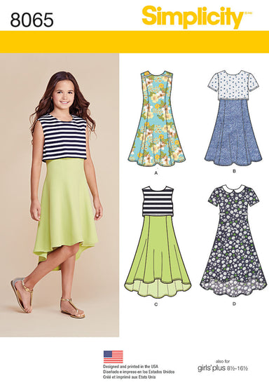 Simplicity Pattern 8065 dress for girls' and girls from Jaycotts Sewing Supplies