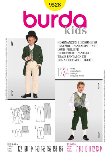BD9528 Boys' Trousers & Tails from Jaycotts Sewing Supplies