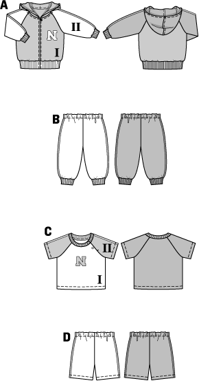 BD9748 Babies' Sporty Oufits | Very Easy from Jaycotts Sewing Supplies