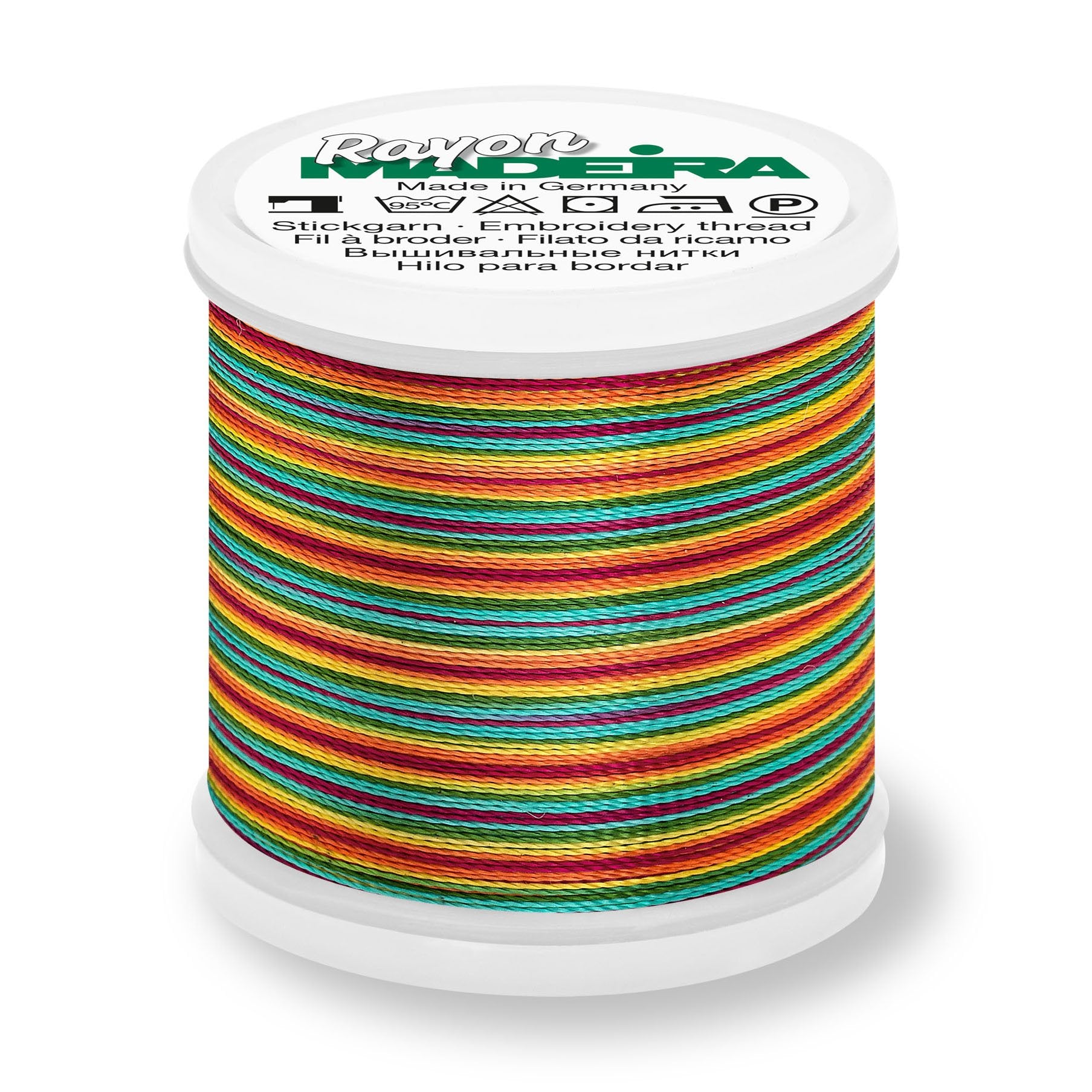 Madeira Rayon 40 Embroidery Thread 200m Multi #2147 Red/Yellow/Blue/Green from Jaycotts Sewing Supplies