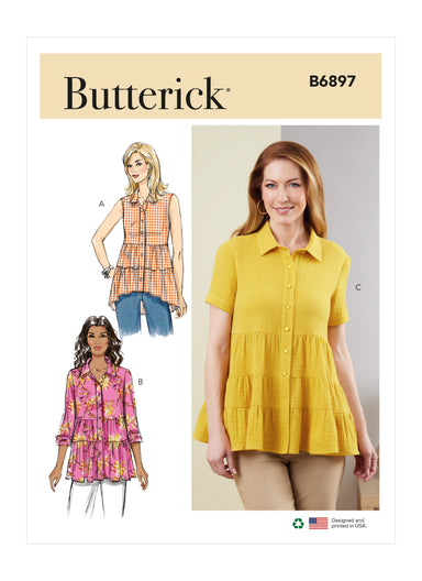 Butterick sewing pattern 6897 Misses' Top from Jaycotts Sewing Supplies