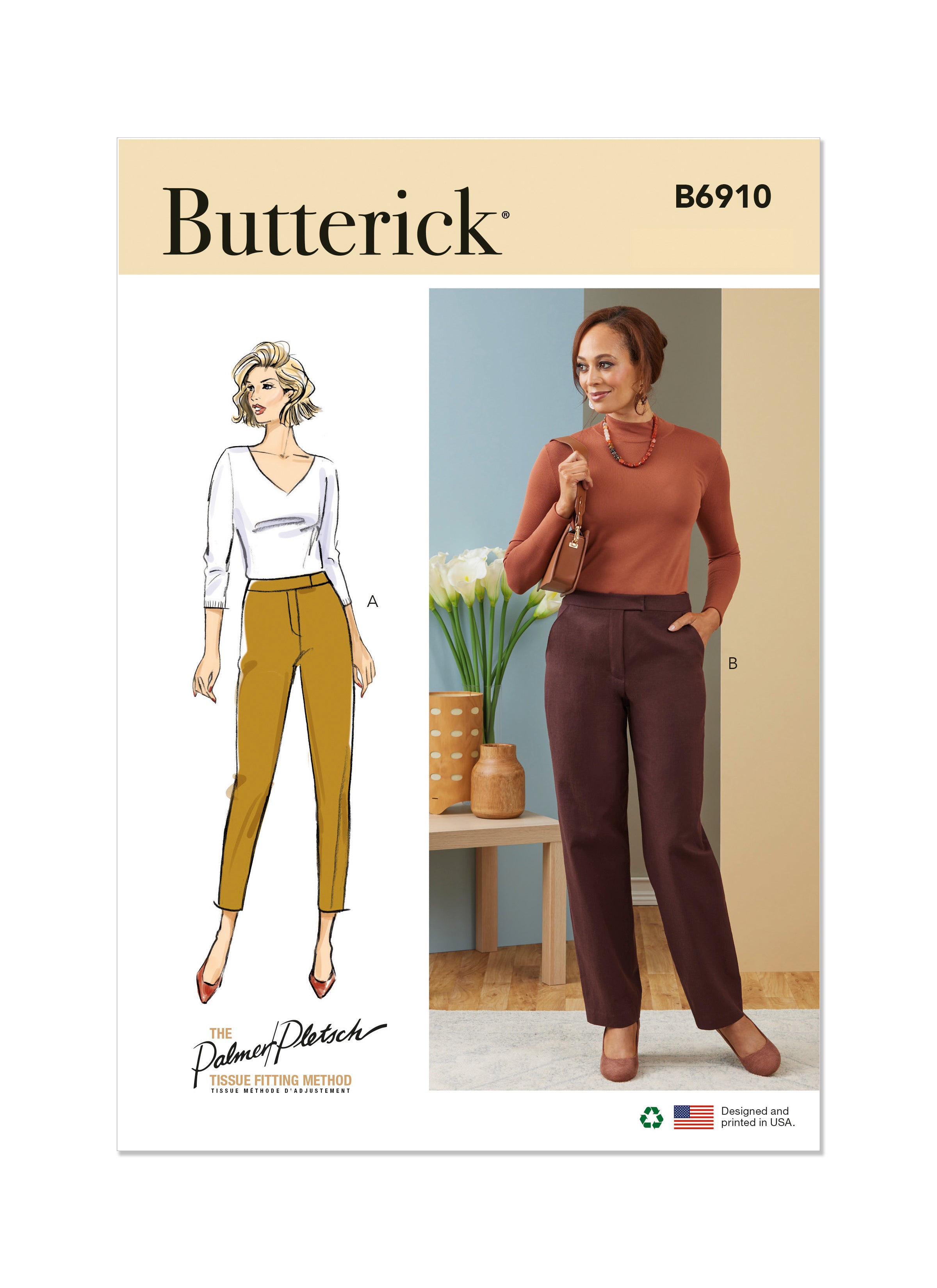 Butterick sewing pattern 6910 Misses' Trousers by Palmer/Pletsch from Jaycotts Sewing Supplies