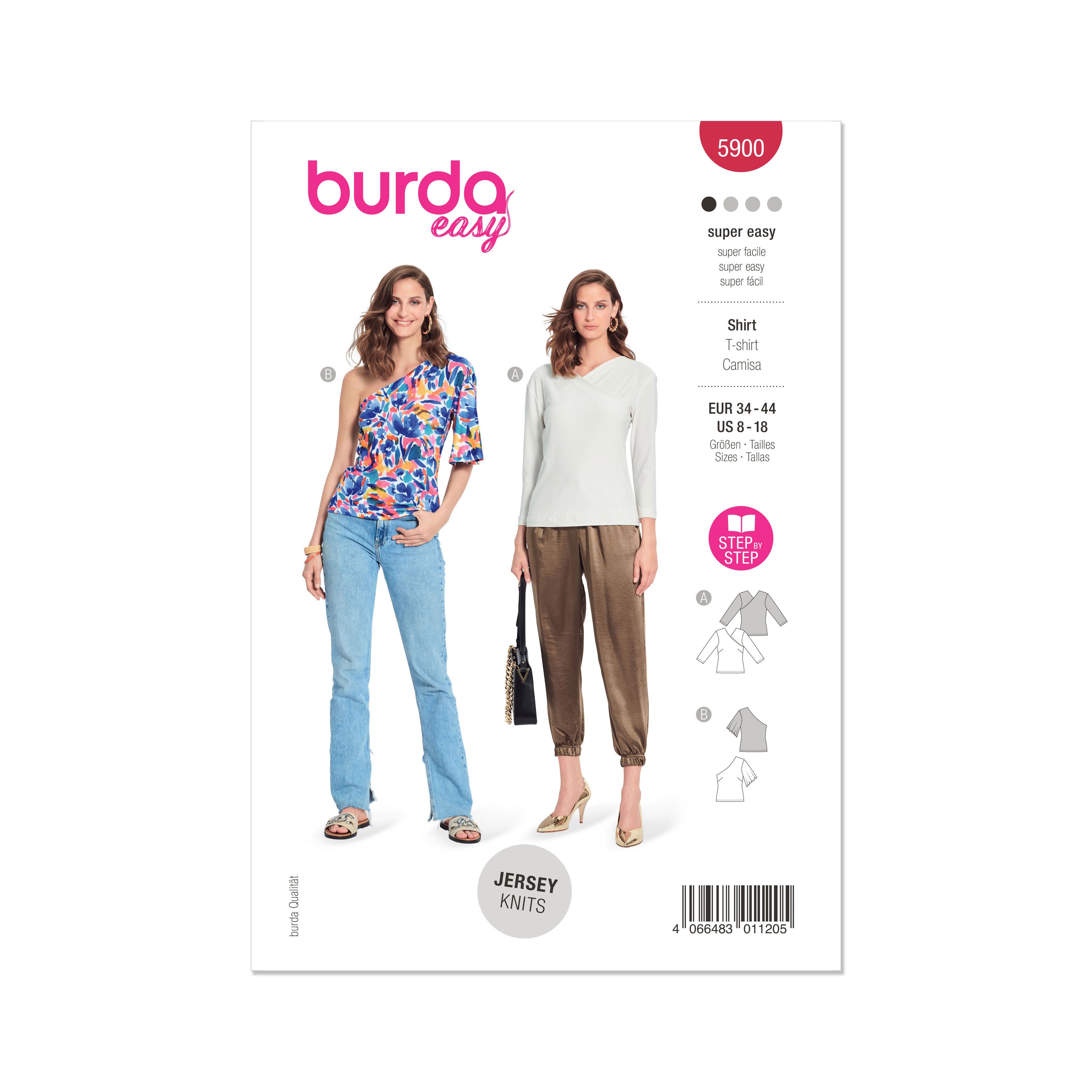 Burda Style Sewing Pattern 5900 Misses' Top from Jaycotts Sewing Supplies