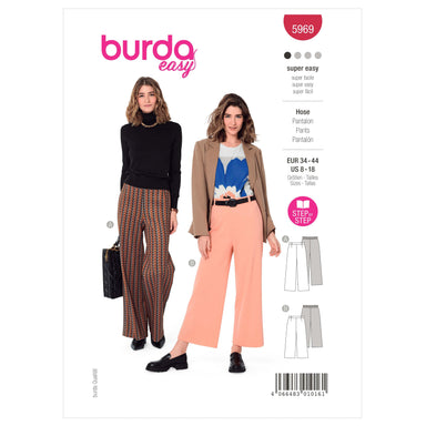 Burda Sewing Pattern 5969 Misses' Wide Leg Pants from Jaycotts Sewing Supplies