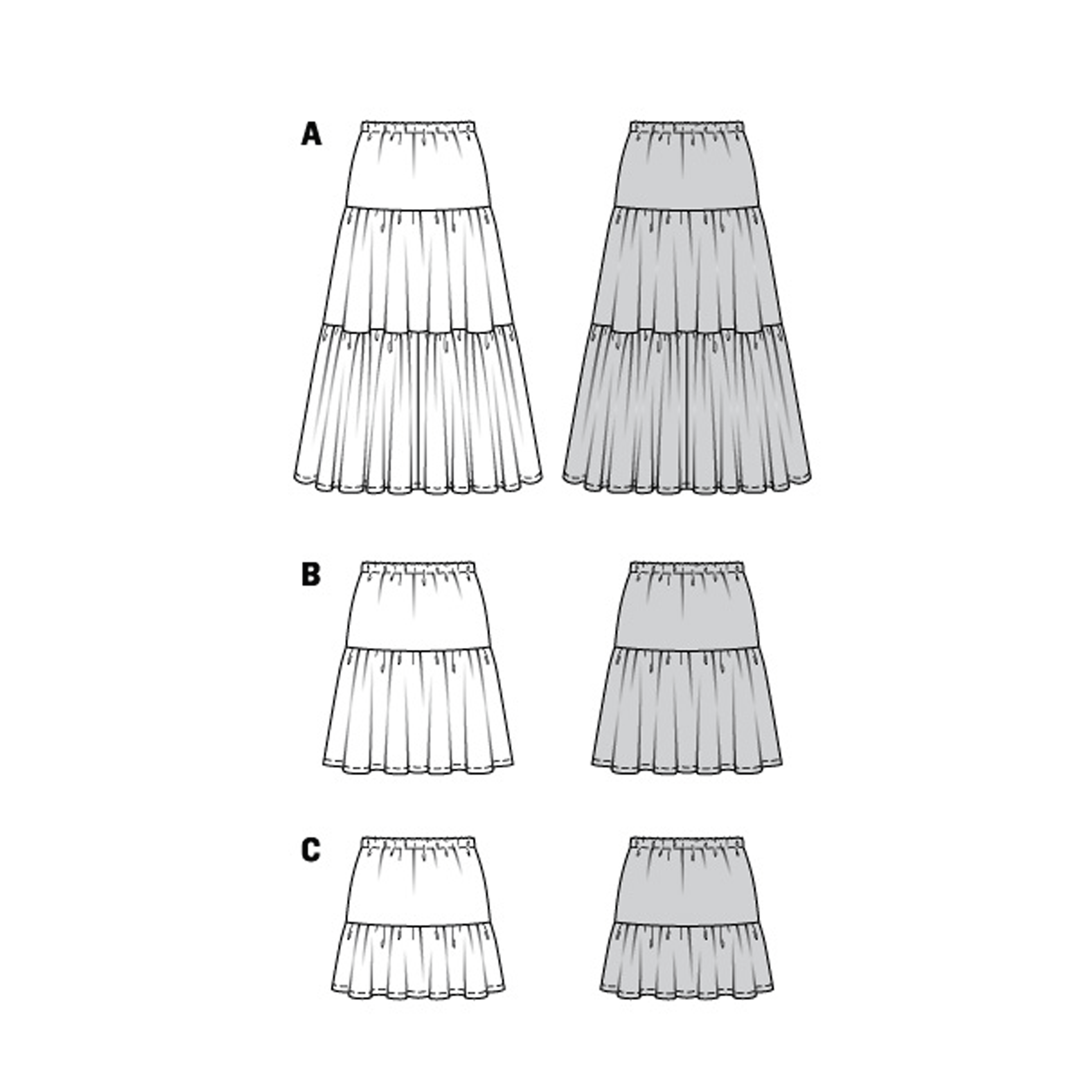 Burda Sewing Pattern 6116 Skirts from Jaycotts Sewing Supplies