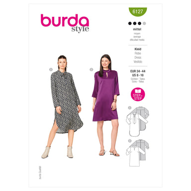 Burda Sewing Pattern 6127 Dress from Jaycotts Sewing Supplies