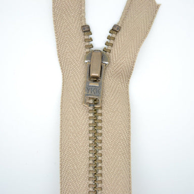Metal Dress Zip | Antique Brass - BISCUIT / BEIGE from Jaycotts Sewing Supplies