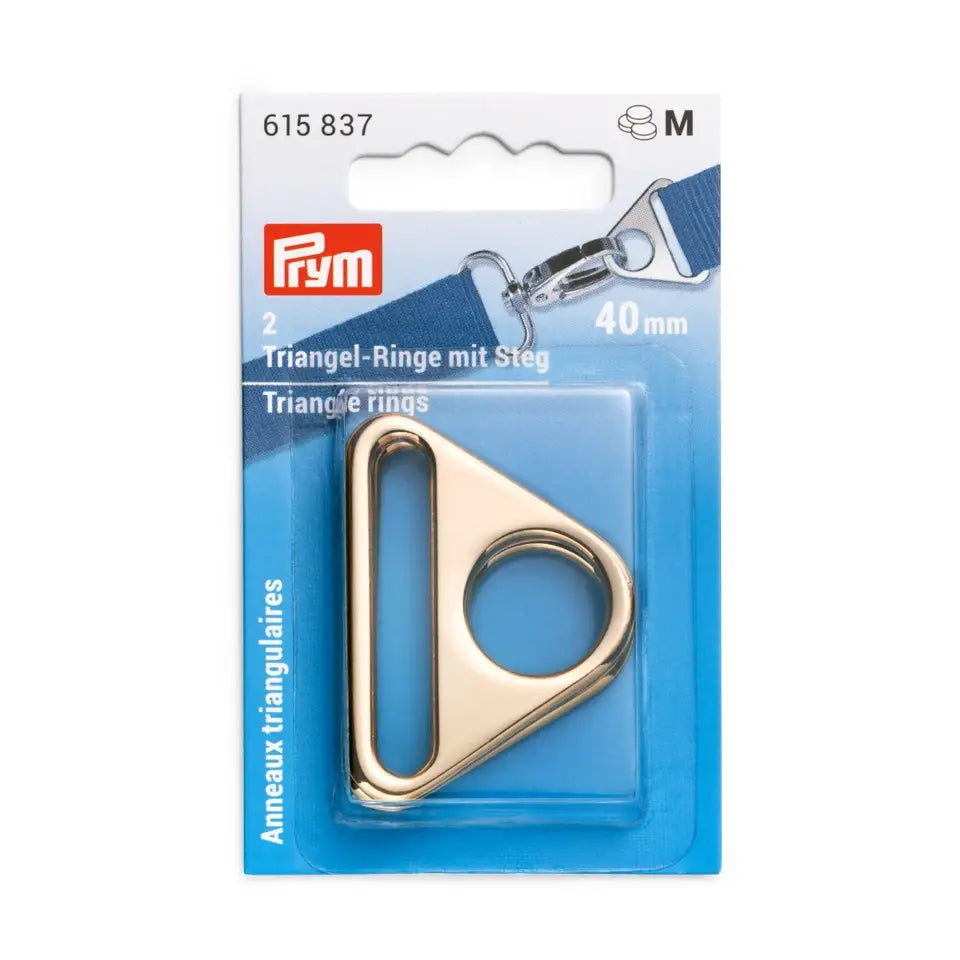 Prym New Gold Triangle Loops for bag straps from Jaycotts Sewing Supplies