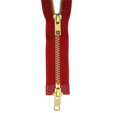 YKK Gold Tooth Two Way Open End Zip, RED from Jaycotts Sewing Supplies