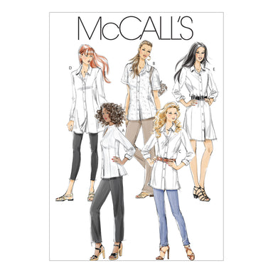 McCall's 6124 Misses'/Miss Petite/Women's/Women's Petite Shirts In 3 Lengths Pattern from Jaycotts Sewing Supplies