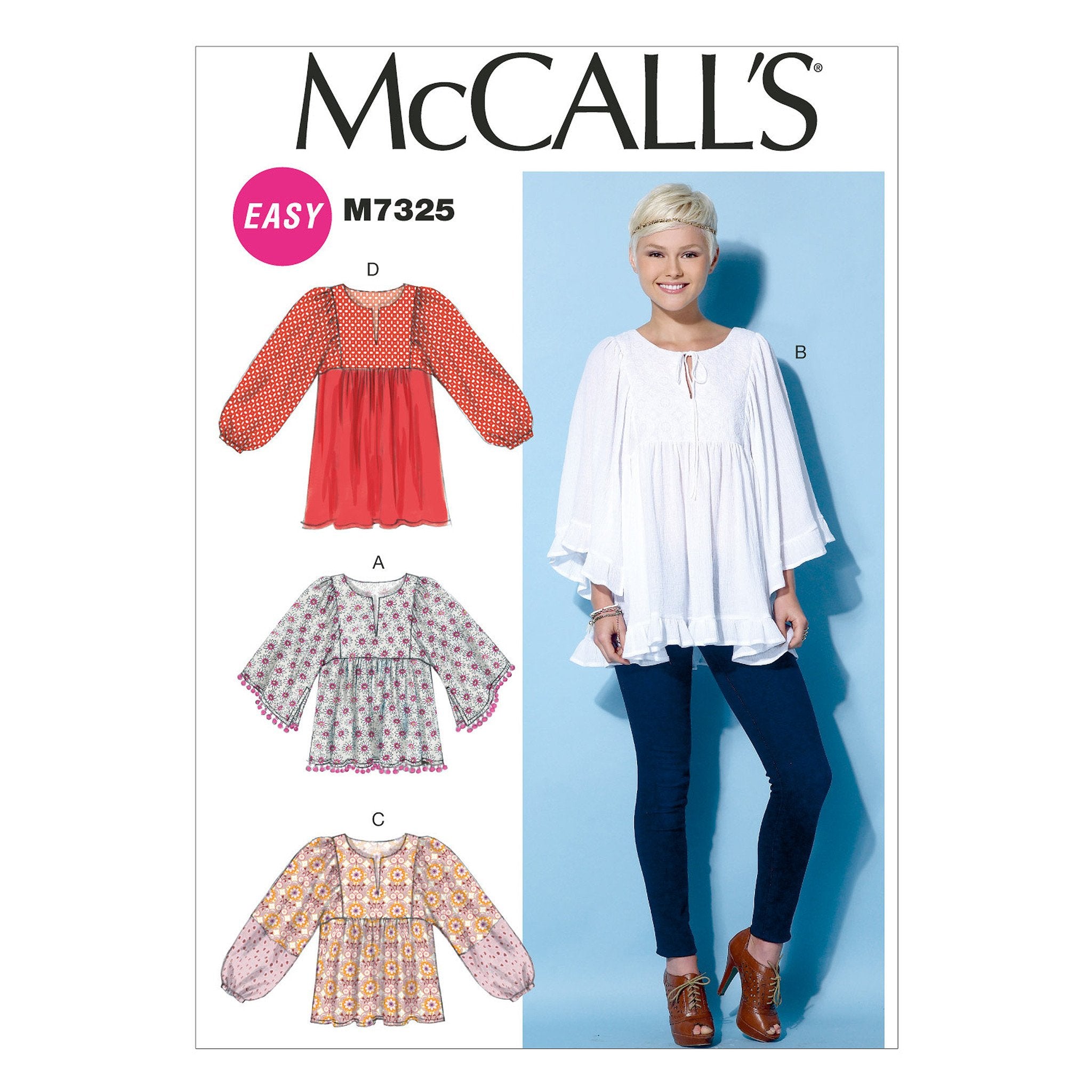 M7325 Misses' Gathered Tops & Tunics from Jaycotts Sewing Supplies