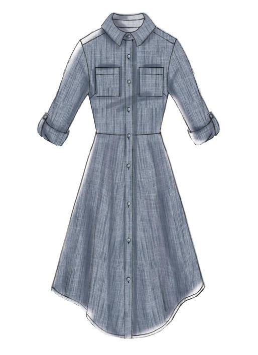 M7351 Misses' Shirtdress with pockets and belt from Jaycotts Sewing Supplies