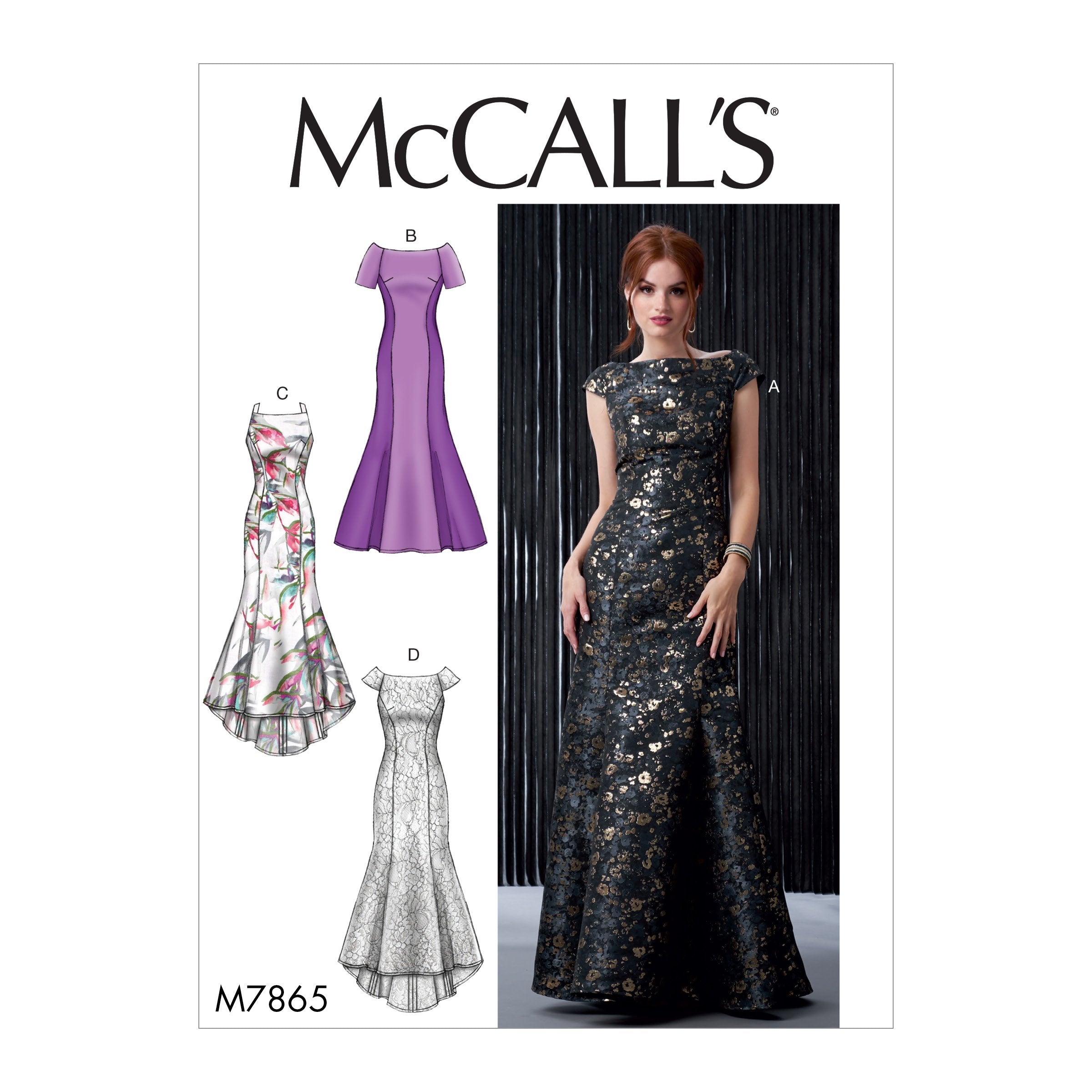 M7865 Long Evening Dresses Pattern from Jaycotts Sewing Supplies