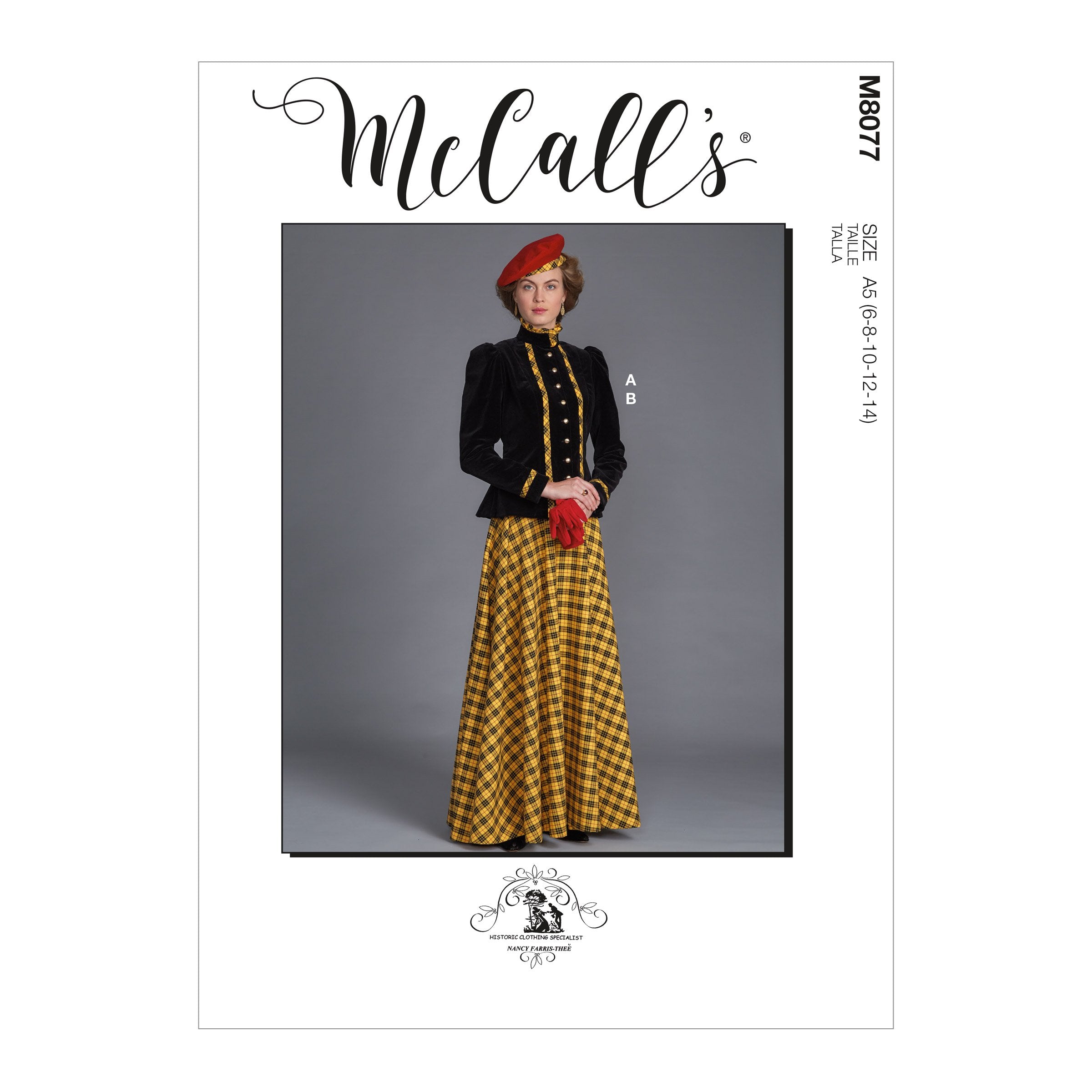 McCall's 8077 Historical Jacket and Skirt sewing pattern from Jaycotts Sewing Supplies