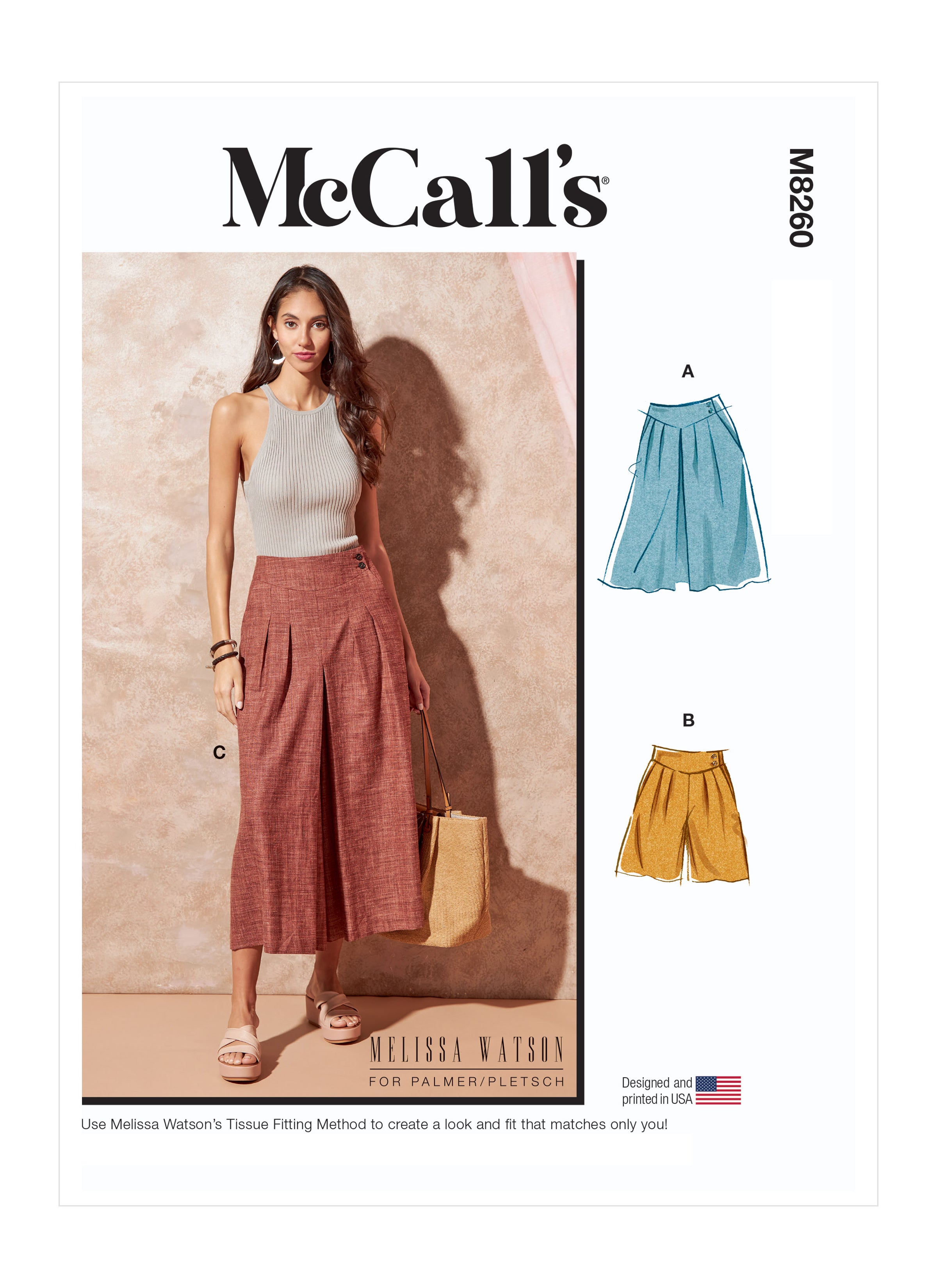 McCall's Sewing Pattern 8260 Misses' Skirt, Shorts and Pants from Jaycotts Sewing Supplies