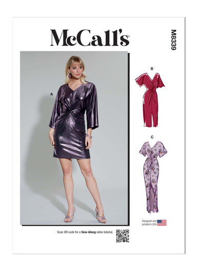 McCall's Sewing Pattern M8339 Misses' Knit Dress from Jaycotts Sewing Supplies